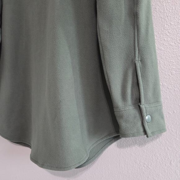 Mondetta Ladies' Cozy Long Button Up Shirt Size Small Olive Green - Picture 5 of 7